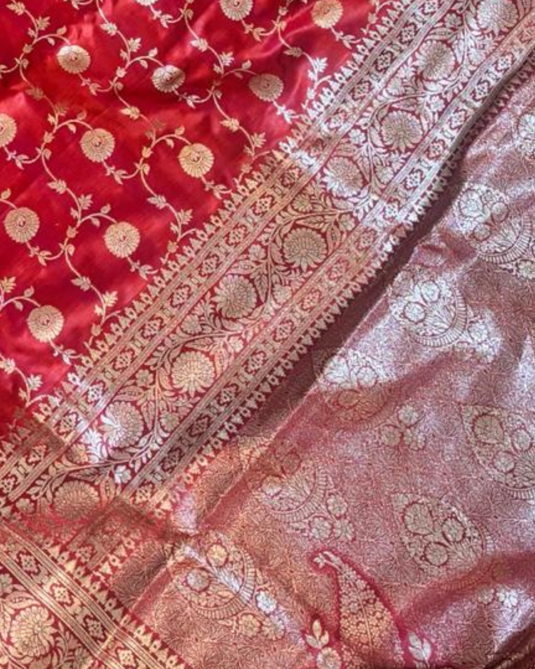 Rich Red Banarasi Silk Saree
