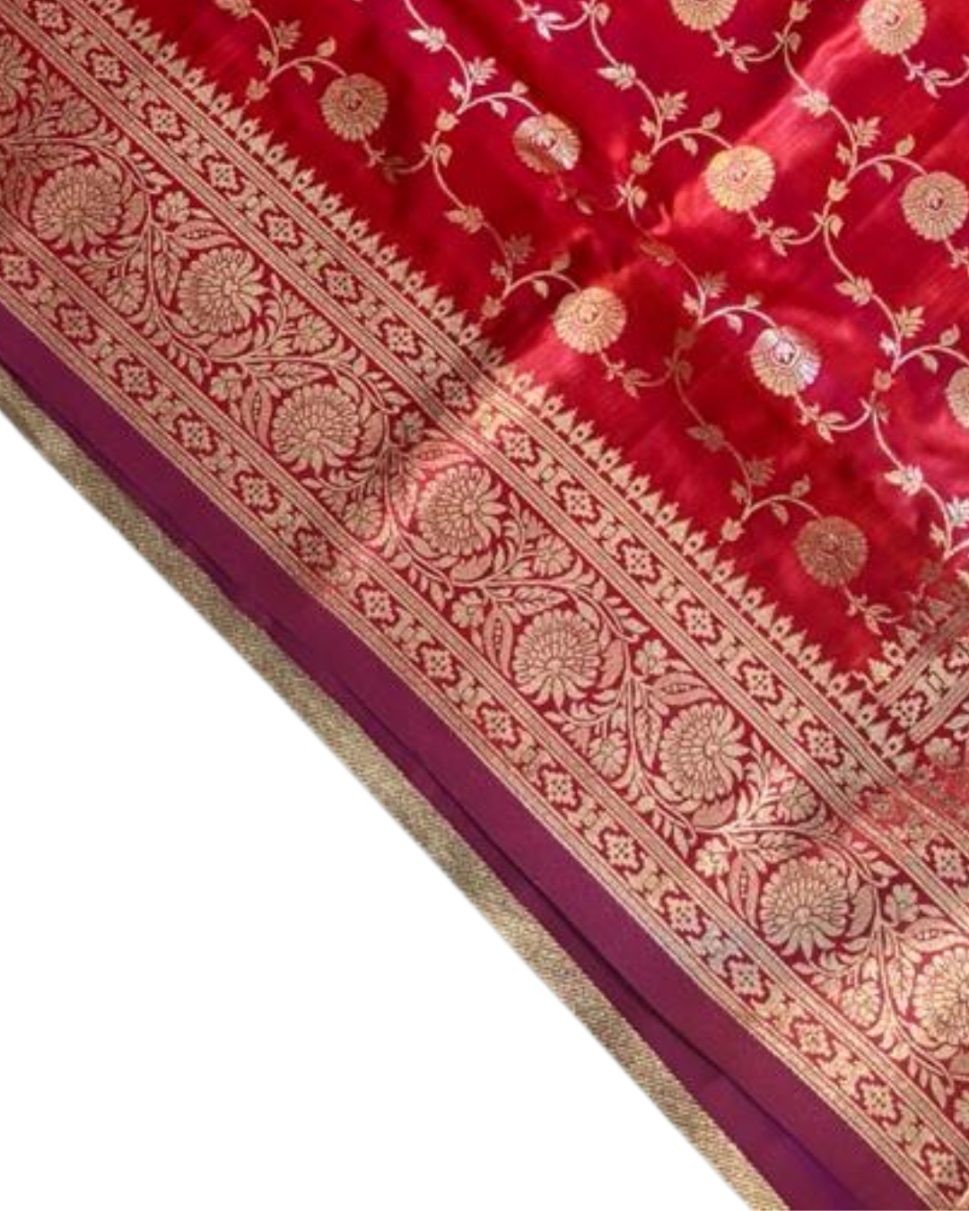 Rich Red Banarasi Silk Saree