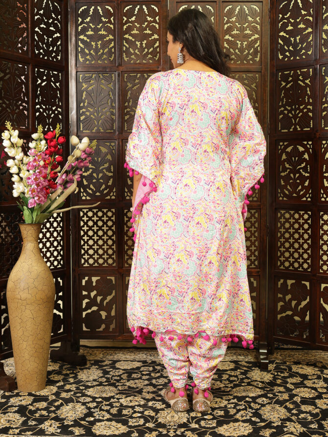 Feel Feather Heavy Mirror Detailing Kaftan Kurta suit - Image 5