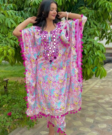 Feel Feather Heavy Mirror Detailing Kaftan Kurta suit