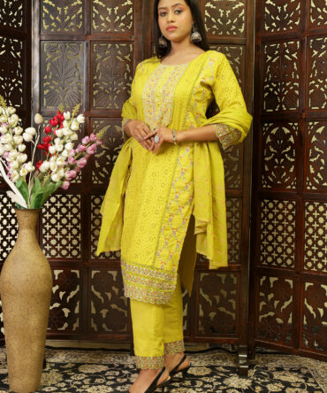 FEEL FEATHER COTTON PARTYWEAR KURTA SET FOR WOMEN