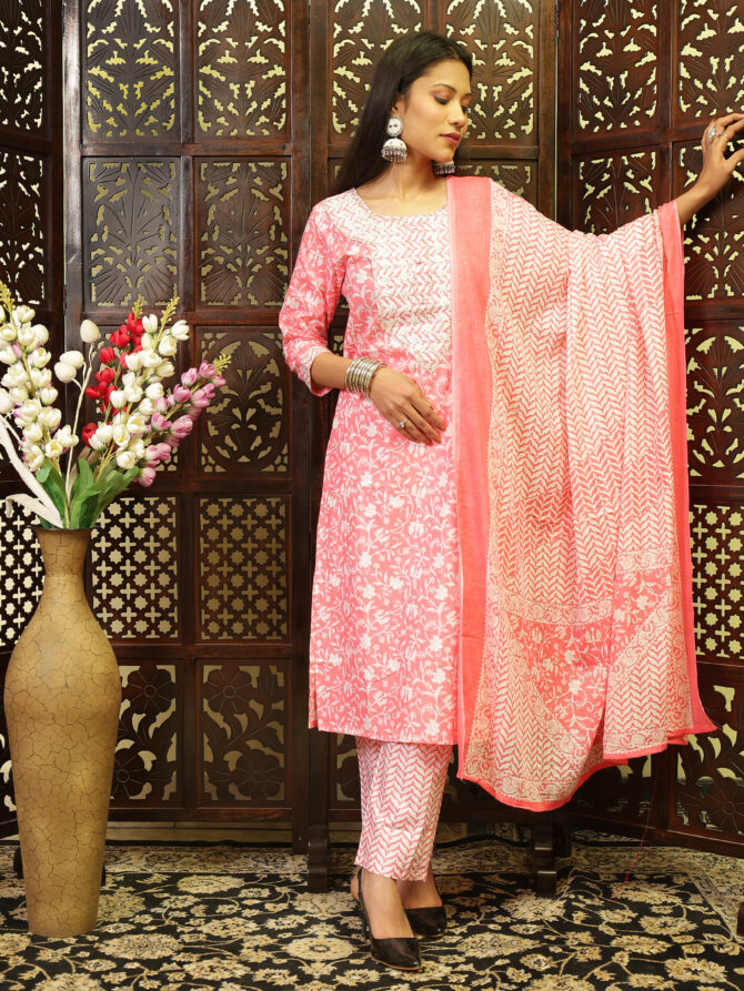 Feel Feather Pure Cotton Kurta Pant Set For Women