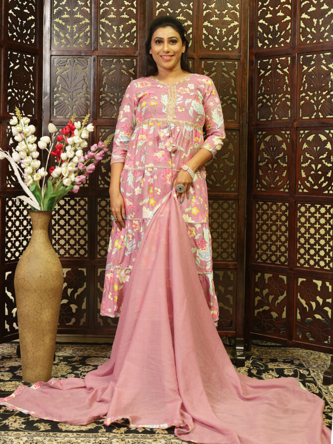 Feel Feather Anarkali Kurta Set For Women