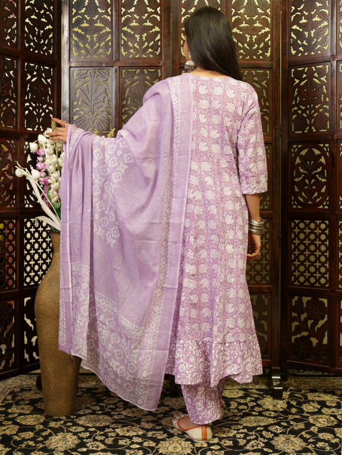Feel Feather Cotton Anarkali Suit Set for Women - Image 3