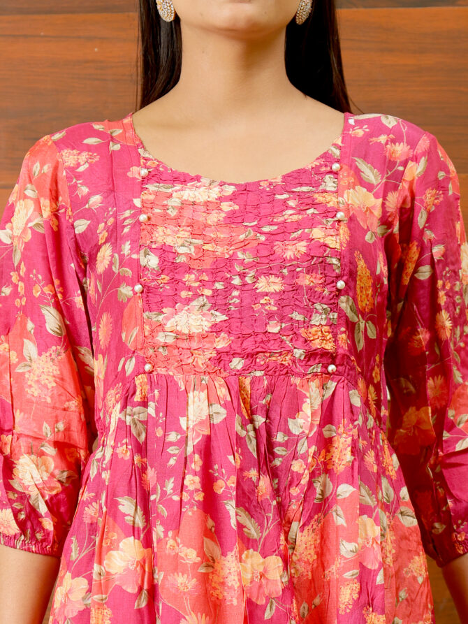 Pink Abstract Printed Tunic – Elegant & Stylish - Image 3