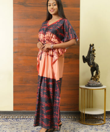 Feel Feather Abstract Women Printed Nighty / Kaftan