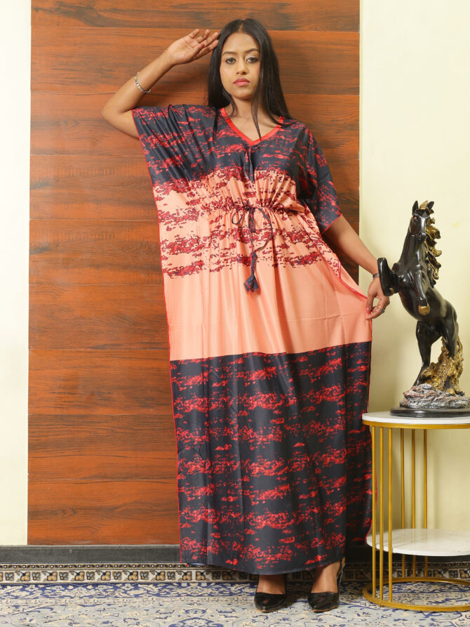 Feel Feather Abstract Women Printed Nighty / Kaftan - Image 7