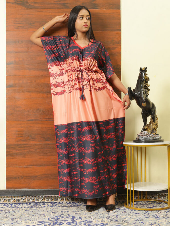 Feel Feather Abstract Women Printed Nighty / Kaftan - Image 6