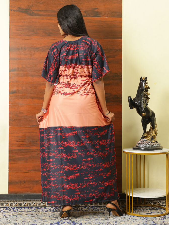 Feel Feather Abstract Women Printed Nighty / Kaftan - Image 4