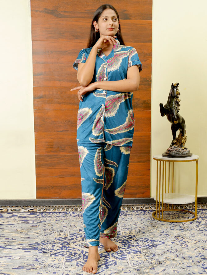 Feel Feather Satin Night Suit for Women