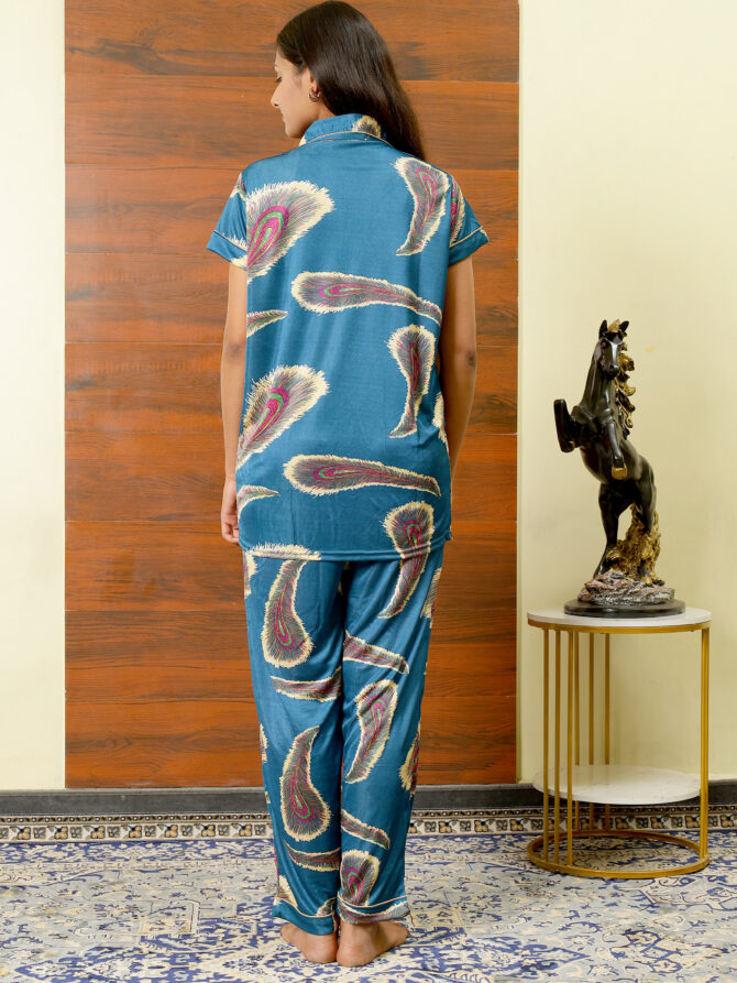 Feel Feather Satin Night Suit for Women - Image 3