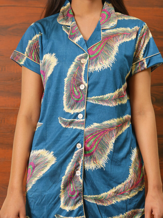 Feel Feather Satin Night Suit for Women - Image 4