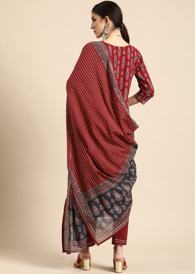 Feel Feather Red Kurta Set For Women