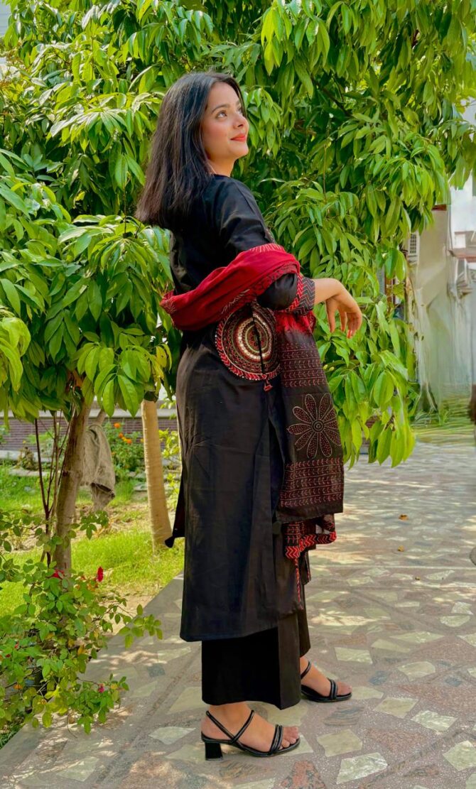 Pure Cotton A-Line Kurta Set For Women - Image 4