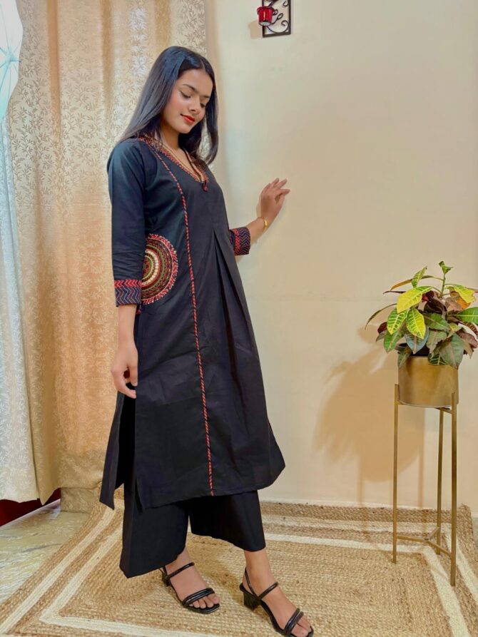 Pure Cotton A-Line Kurta Set For Women - Image 5