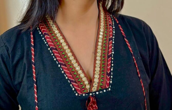 Pure Cotton A-Line Kurta Set For Women - Image 6