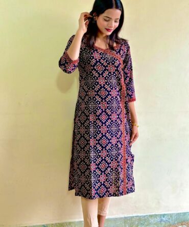 Ajrakh Hand -Block Print Kurti For Women