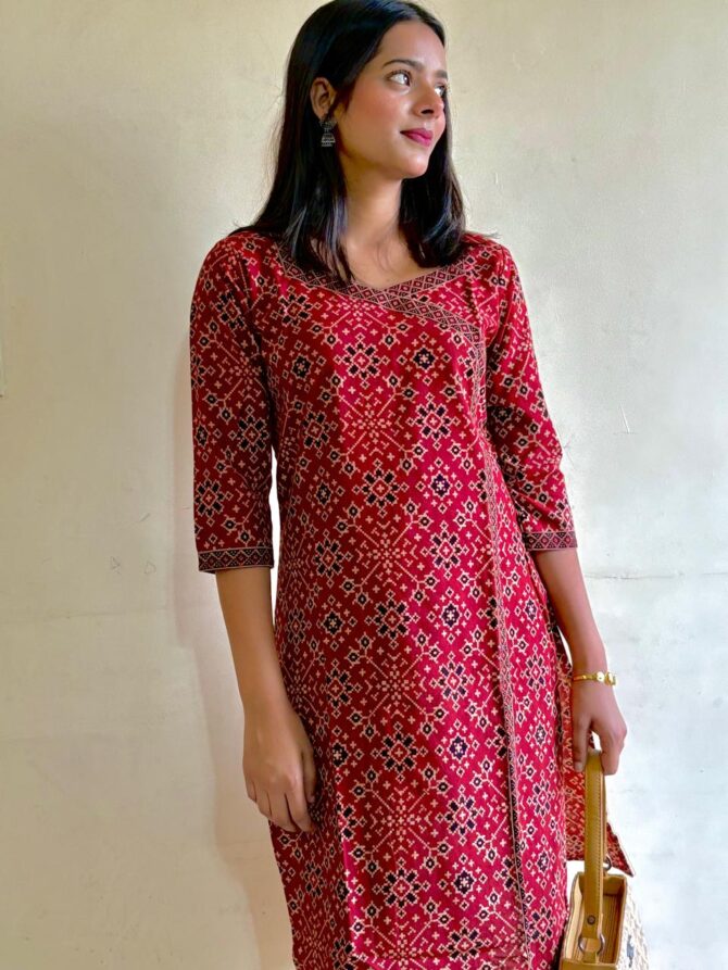 Ajrakh Hand - Block Print Kurtis For Women - Image 5