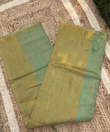 Feel Feather Golden Tissue Linen Saree